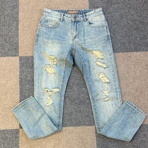 Distressed Light Blue Jeans